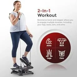 Sunny Health & Fitness 2-in-1 Premium Power Stepper With Resistance Bands, Low-Impact Cardio, Space-Saving, Height-Adjustable, 330 LB Max And SunnyFit App Enhanced Bluetooth Connectivity -APPLE || Garmin || FITBIT Sales 000010c0 8d9c 4d05 ae5c b3b0d59760c3