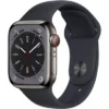 Apple Watch Series 8 GPS + Cellular 41mm Graphite Stainless Steel Case With Midnight Sport Band - S/M - Midnight