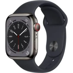 Apple Watch Series 8 GPS + Cellular 41mm Graphite Stainless Steel Case With Midnight Sport Band - S/M - Midnight