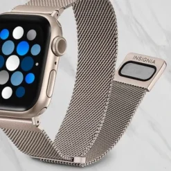 Insignia™ - Stainless Steel Mesh Band For Apple Watch 38mm, 40mm And 41mm (All Series) - Champagne -APPLE || Garmin || FITBIT Sales 08e94678 80da 5078 979a 6b32a8b19dc2