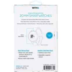 WITHit - Universal Smartwatch Silicone And Mesh Sport Band 2-Pack For Samsung Galaxy Watch Active And Galaxy Watch Active2 20mm - Woven Black/Grey/Black -APPLE || Garmin || FITBIT Sales 09eabf19 1bc1 5f2d bc6f 1ef59e0fe3c8