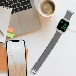 Insignia™ - Stainless Steel Mesh Band For Apple Watch 42mm, 44mm, 45mm And Apple Watch Ultra 49mm (All Series) - Silver -APPLE || Garmin || FITBIT Sales 0c95b698 dc23 58b7 9896 a806bd899e6f