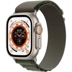 Apple Watch Ultra (GPS + Cellular) 49mm Titanium Case With Green Alpine Loop - Large - Titanium