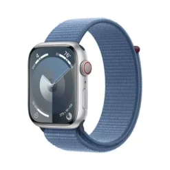 Apple Watch Series 9 (GPS + Cellular) 45mm Silver Aluminum Case With Winter Blue Sport Loop - Silver