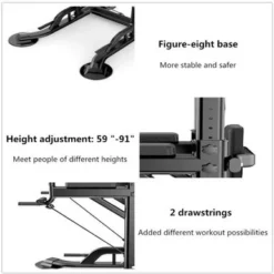 Tappio Multifunction Power Tower Pull Up Dip Station Home Gym Equipment Stable Exercise Fitness - 29"W X 35.4"D X 59-90.6"H - Black -APPLE || Garmin || FITBIT Sales 0ff4211c b317 41bb b358 b476e8647d6f