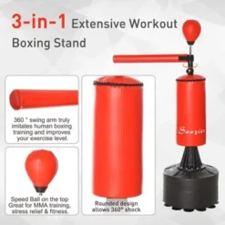 Soozier Freestanding Boxing Punch Bag Stand - Black, Red - Other Equipment - Assembly Required -APPLE || Garmin || FITBIT Sales 137b8b61 8883 4562 803a 3b516a693e45
