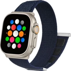 Platinum™ - Nylon Band For Apple Watch 42mm, 44mm, 45mm (Series 1-9) And Apple Watch Ultra Series 1-2 49mm - Navy Blue -APPLE || Garmin || FITBIT Sales 162bf9d3 fd56 5ee4 a58b b620249690cc
