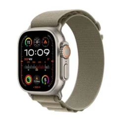 Apple Watch Ultra 2 (GPS + Cellular) 49mm Titanium Case With Olive Alpine Loop - Large - Titanium