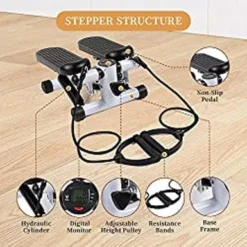 YSSOA Mini Stepper With Resistance Band, Stair Stepping Fitness Exercise Home Workout Equipment For Full Body Workout,Black -APPLE || Garmin || FITBIT Sales 246d32f0 a522 409f b84b 6cc68425ece3