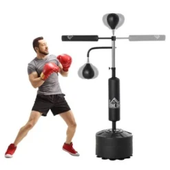 HOMCOM Punching Bag With Stand Boxing Set Kickboxing Bag With 360 Reflex Bar Height Adjustable For Adult Youth, Home Office Gym - Black -APPLE || Garmin || FITBIT Sales 25ca6e37 fed5 48b7 aa8e 4163044777d7