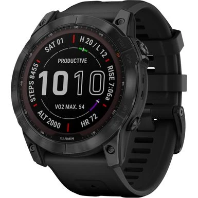 Garmin - Fēnix 7X Sapphire Solar GPS Smartwatch 51 Mm Fiber-reinforced Polymer - Black DLC Titanium 3 Garmin - Fēnix 7X Sapphire Solar GPS Smartwatch 51 Mm Fiber-reinforced Polymer - Black DLC Titanium - Image 3