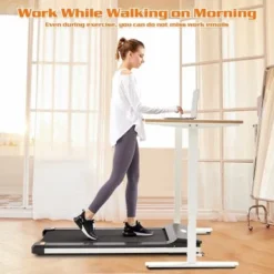 Portable Treadmill, Slim Treadmill With LED Display And Sport APP - Black