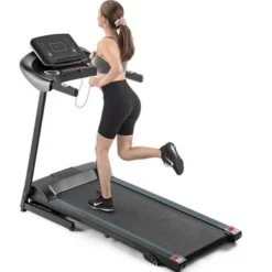 Electric Motorized Treadmill With Audio Speakers, Max.10 MPH - Black