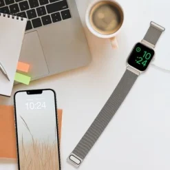 Insignia™ - Stainless Steel Mesh Band For Apple Watch 42mm, 44mm, 45mm And Apple Watch Ultra 49mm (All Series) - Champagne -APPLE || Garmin || FITBIT Sales 52b84361 da5e 5b93 b026 9da04f1257bf