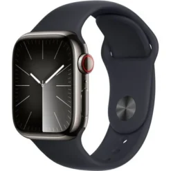 Apple Watch Series 9 (GPS + Cellular) 41mm Graphite Stainless Steel Case With Midnight Sport Band - M/L - Graphite (AT&T)