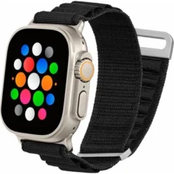 Platinum™ - Rugged Nylon Band For Apple Watch 42mm, 44mm, 45mm (Series 1-9) And Apple Watch Ultra Series 1-2 49mm - Black -APPLE || Garmin || FITBIT Sales 56f4f0a1 230e 55ea 898c a28b328f0424