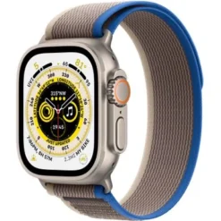 Apple Watch Ultra (GPS + Cellular) 49mm Titanium Case With Blue/Gray Trail Loop - S/M - Titanium
