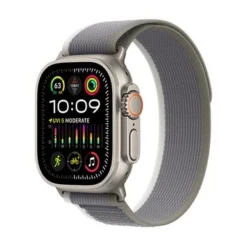 Apple Watch Ultra 2 (GPS + Cellular) 49mm Titanium Case With Green/Gray Trail Loop - M/L - Titanium