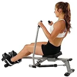 Sunny Health & Fitness SF-RW5639 Full Motion Rowing Machine Rower W/ 350 Lb Weight Capacity And LCD Monitor, Silver -APPLE || Garmin || FITBIT Sales 5c9e4485 b0fc 4698 8377 9411e0bfebad