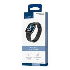 Insignia™ - Stainless Steel Link Band For Apple Watch 42mm, 44mm, 45mm And Apple Watch Ultra 49mm (All Series) - Black -APPLE || Garmin || FITBIT Sales 61b3897d cb76 56f7 a81c 5dc8ed06afcb