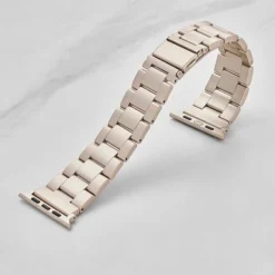 Insignia™ - Stainless Steel Link Band For Apple Watch 42mm, 44mm, 45mm And Apple Watch Ultra 49mm (All Series) - Champagne -APPLE || Garmin || FITBIT Sales 627b42e4 849f 5867 9246 999dbe90d112