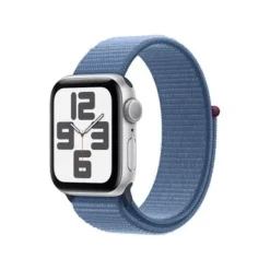 Apple Watch SE (GPS) 40mm Silver Aluminum Case With Winter Blue Sport Loop - Silver