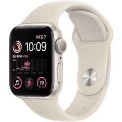 Apple Watch SE 2nd Generation (GPS) 40mm Aluminum Case With Starlight Sport Band - S/M - Starlight