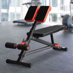 Soozier Adjustable Workout Bench Sit-Up Bench With 2 Decline Angles - Orange/Black