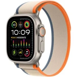 Apple Watch Ultra 2 (GPS + Cellular) 49mm Titanium Case With Orange/Beige Trail Loop - M/L - Titanium (Verizon)