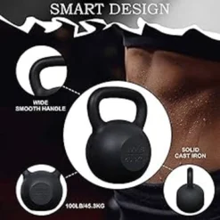 Signature Fitness Powder Coated Cast Iron Kettlebell 100 Lbs Weights Strength Training Kettlebells For Weightlifting, Conditioning, Strength & Core Training -APPLE || Garmin || FITBIT Sales 7f5738e9 2ffb 448b a1f7 7d186929b125