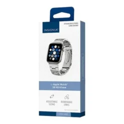 Insignia™ - Stainless Steel Link Band For Apple Watch 38mm, 40mm And 41mm (All Series) - Silver -APPLE || Garmin || FITBIT Sales 8333f500 7bc8 5365 b583 e255bf1994ba