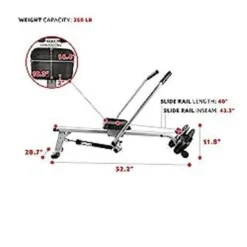 Sunny Health & Fitness SF-RW5639 Full Motion Rowing Machine Rower W/ 350 Lb Weight Capacity And LCD Monitor, Silver -APPLE || Garmin || FITBIT Sales 84924176 e7cd 4829 a62a 9c334b8600bb