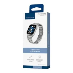 Insignia™ - Stainless Steel Link Band For Apple Watch 42mm, 44mm, 45mm And Apple Watch Ultra 49mm (All Series) - Silver -APPLE || Garmin || FITBIT Sales 880a5320 944b 5904 9f11 04232bfa1fed