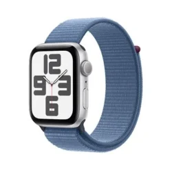 Apple Watch SE (GPS) 44mm Silver Aluminum Case With Winter Blue Sport Loop - Silver