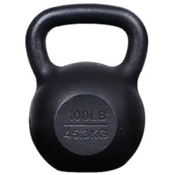 Signature Fitness Powder Coated Cast Iron Kettlebell 100 Lbs Weights Strength Training Kettlebells For Weightlifting, Conditioning, Strength & Core Training