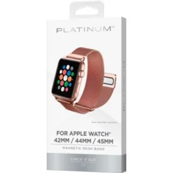 Platinum™ - Magnetic Stainless Steel Mesh Band For Apple Watch 42mm, 44mm, 45mm (Series 1-9) And Apple Watch Ultra Series 1-2 49mm - Rose Gold -APPLE || Garmin || FITBIT Sales 90c89514 720c 5180 831c 066c6f2b9075