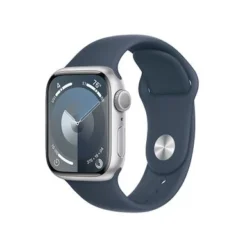 Apple Watch Series 9 (GPS) 41mm Silver Aluminum Case With Storm Blue Sport Band - M/L - Silver