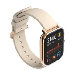 Amazfit - GTS Smartwatch 42mm Aluminum - Desert Gold With Silicone Band