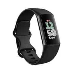 Fitbit Charge 6 Fitness Tracker With Google Apps, Heart Rate On Exercise Equipment, 6-Months Premium Membership Included, GPS, Health Tools And More, Obsidian/Black, One Size (S & L Bands Included)