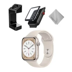 APPLE || Garmin || FITBIT Sales 9 Apple Watch Series 8 GPS 45mm Starlight Aluminum Case With Starlight Sport Band S/M Starlight Bundle