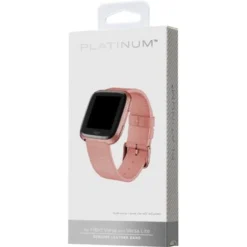 Platinum™ - Leather Watch Band For Fitbit Versa 2, Fitbit Versa And Fitbit Versa Lite - Pink -APPLE || Garmin || FITBIT Sales ae40edd7 b71d 50d4 a2cd 48f16a33f983