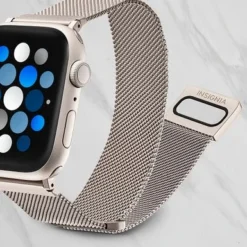 Insignia™ - Stainless Steel Mesh Band For Apple Watch 42mm, 44mm, 45mm And Apple Watch Ultra 49mm (All Series) - Champagne -APPLE || Garmin || FITBIT Sales b044f6d6 ef4b 53e1 b2bf 868275772425