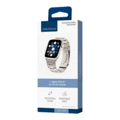 Insignia™ - Stainless Steel Link Band For Apple Watch 42mm, 44mm, 45mm And Apple Watch Ultra 49mm (All Series) - Champagne -APPLE || Garmin || FITBIT Sales b27618b2 5bf2 5359 b445 e8fcc4f21e1b
