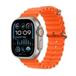 Apple Watch Ultra 2 (GPS + Cellular) 49mm Titanium Case With Orange Ocean Band - Titanium