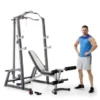 Marcy Home Gym Fitness Deluxe Cage System Machine With Weight Lifting Bench