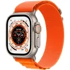 Apple Watch Ultra (GPS + Cellular) 49mm Titanium Case With Orange Alpine Loop - Medium - Titanium