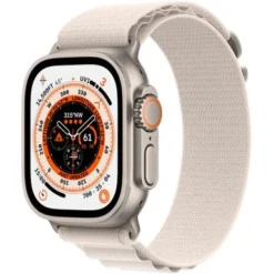 Apple Watch Ultra (GPS + Cellular) 49mm Titanium Case With Starlight Alpine Loop - Medium - Titanium