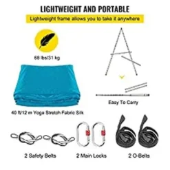 VEVOR Yoga Sling Inversion, 9.6 FT Height Inversion Yoga Swing Stand, Max Capacity 551 LBS Aerial Yoga Frame Inversion -APPLE || Garmin || FITBIT Sales c411b39c aa1b 4f74 ba1a 038ebd9f6285