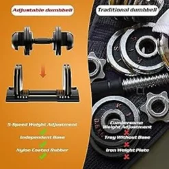 ALTLER Adjustable Dumbbell 52LB Pair Adjustable Dumbbell Set With Tray For Workout Strength Training Fitness Adjustable Weights With Anti-Slip Handle And Weight Plate For Home Exercise -APPLE || Garmin || FITBIT Sales c9f8834f f259 4efa b497 b3725dfce893