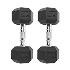 CAP Barbell 50lb Coated Hex Dumbbells, 25x2, Part Of 150lb Set